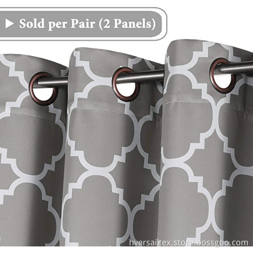 Geometric Moroccan Printed Draperies Window Curtains